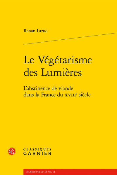 Le Végétarisme de Lumières by Renan Larue