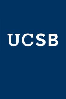 UCSB in white on a blue background